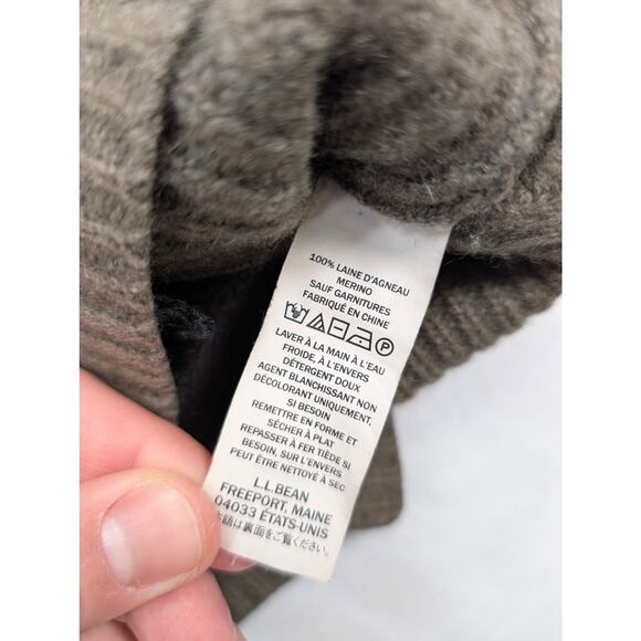 LL Bean Merino Lambs Wool Mens Sweater Vest Medium Brown Outdoor Hiking - Picture 6 of 7